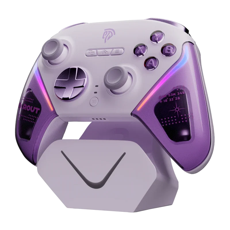 Manette EasySMX D10 violette PC et Switch — sticks TMR et dock de charge fourni