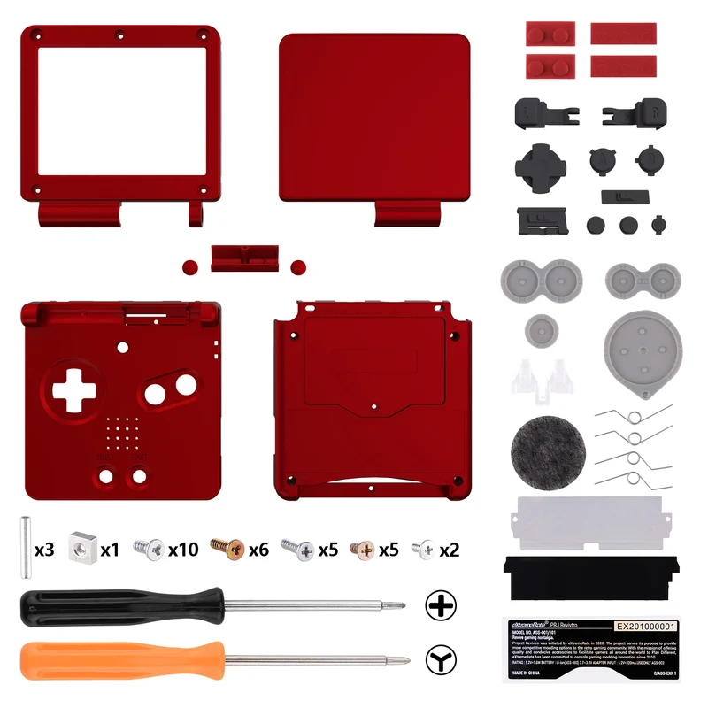 Coque complète Game Boy Advance SP IPS-ready — eXtremeRate, sans découpe