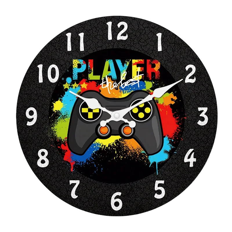 Horloge murale manette de jeu en bois — quartz silencieux