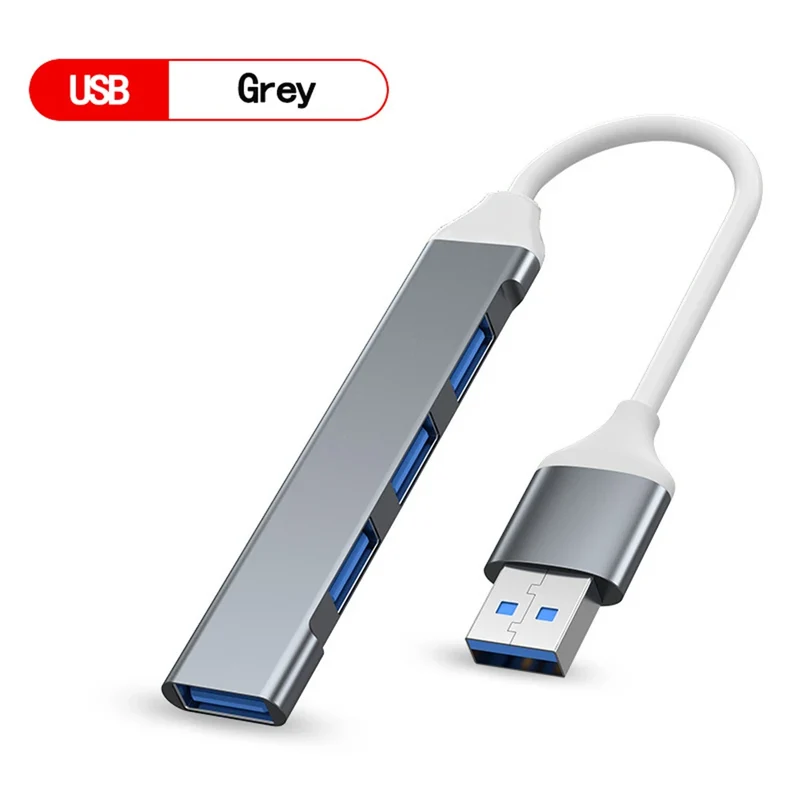 Hub USB 4 ports USB-A ou USB-C — norme USB 3.0, câble 15 cm