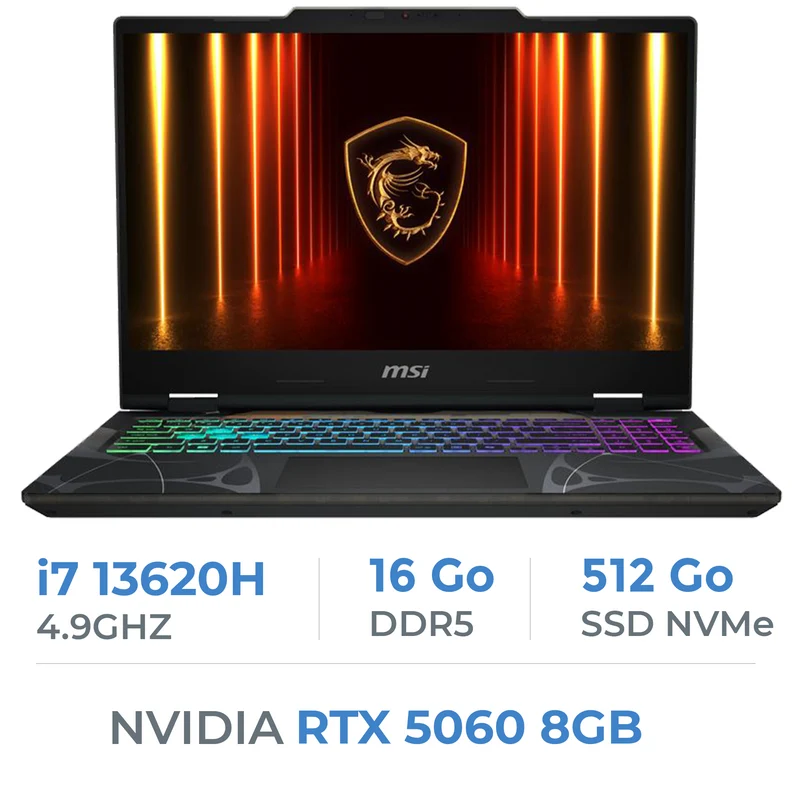 MSI Cyborg 15 B13WFKG-649FR i7-13620H/16GB DDR5/512GB SSD/RTX 5060 8GB/15.6" 144Hz
