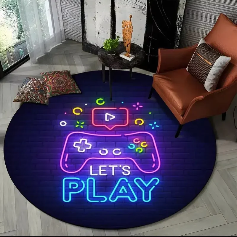 Tapis de sol rond motif manette rétro – Ø 40 à 140 cm