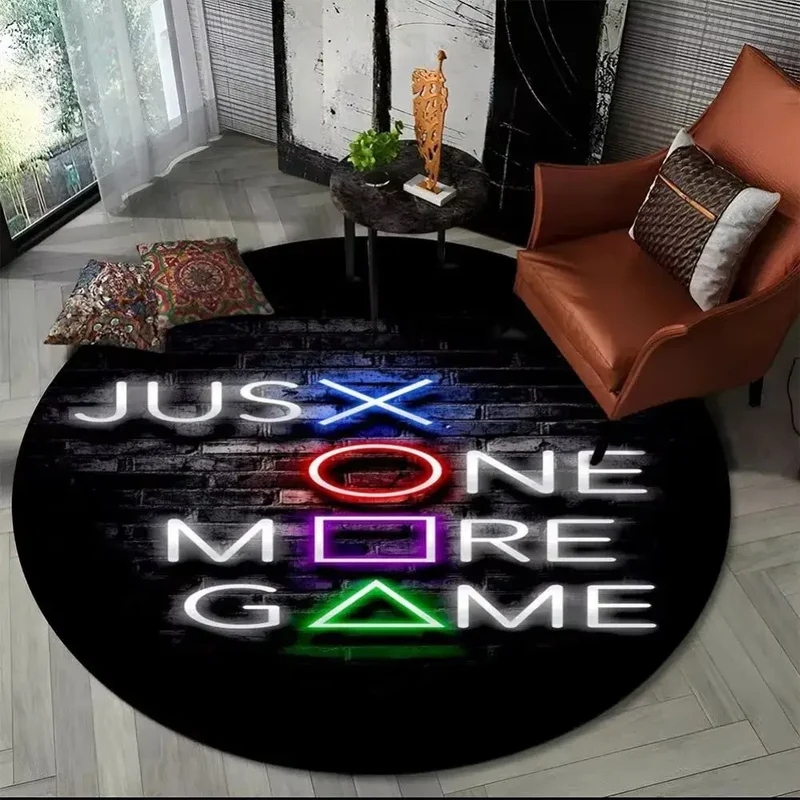 Tapis de sol rond motif logo gaming – Ø 40 à 140 cm