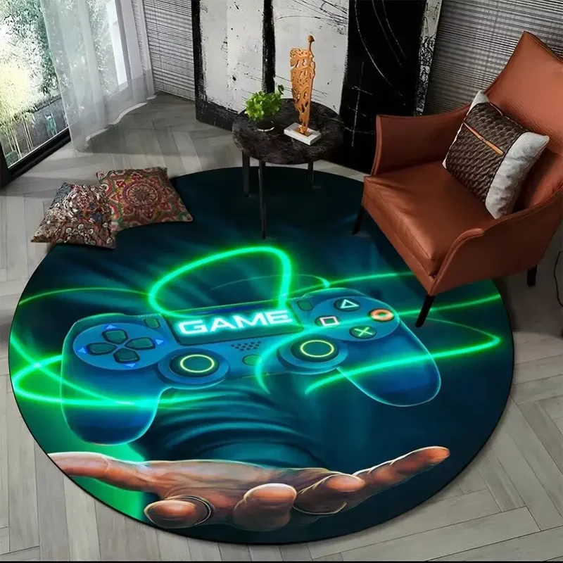 Tapis de sol rond motif manettes de jeu – Ø 40 à 140 cm