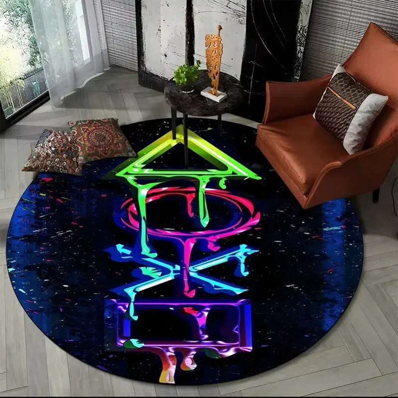 Tapis de sol rond motif logo gaming – Ø 40 à 140 cm