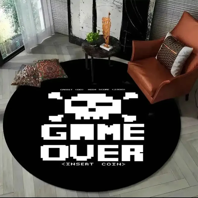 Tapis de sol rond motif Game Over – Ø 40 à 140 cm