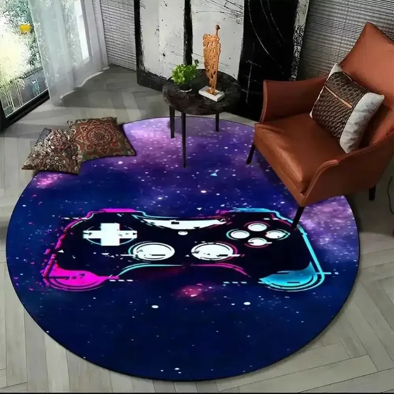 Tapis de sol rond motif manette moderne – Ø 40 à 140 cm