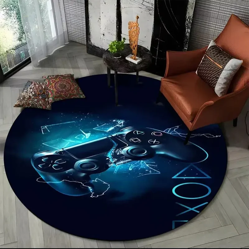 Tapis de sol rond motif manettes de jeu – Ø 40 à 140 cm