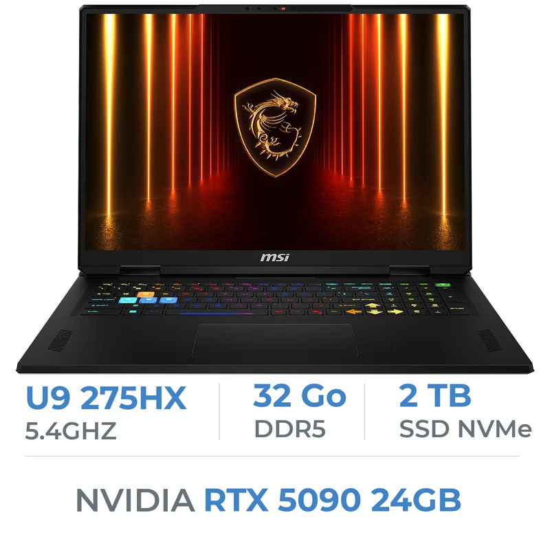 MSI Vector 18 HX AI A2XWJG-684FR Ultra 9 275HX/32GB DDR5/2TB SSD/RTX 5090 24GB/18" QHD+ 240Hz/Cosmos Gray