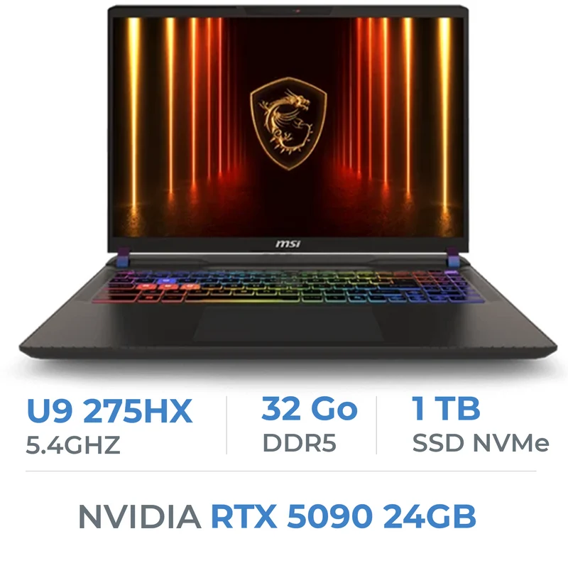 MSI Vector 16 HX AI A2XWJG-494FR Ultra 9 275HX/32GB DDR5/1TB SSD/RTX 5090 24GB/16" QHD+ 240Hz/Cosmos Gray