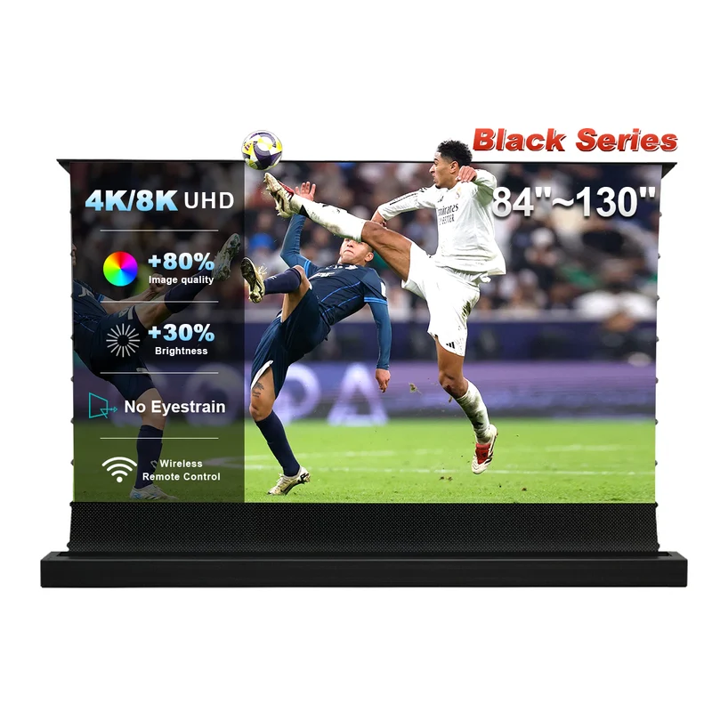 84''-130'' NothingProjector Black Series 95% ALR Motorized Floor Rising Screen For Ultra Short Throw Projector
