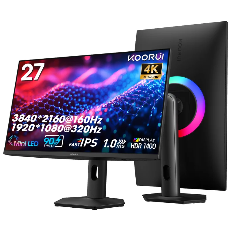 KOORUI S2741LM 27-inch Gaming Monitor IPS/MINI LED Dual Mode UHD 160Hz / FHD 320Hz