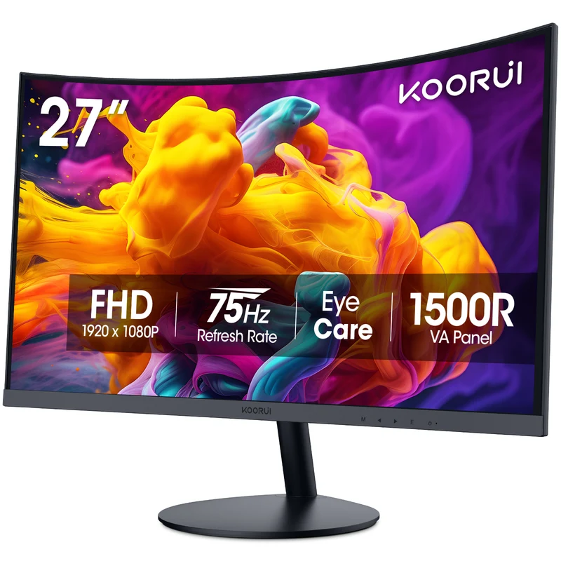 KOORUI 27N5CA Moniteur de jeu incurvé VA FHD 75 Hz de 27 pouces