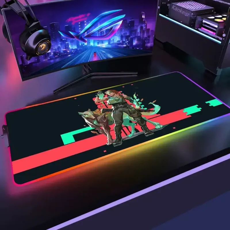 Effets lumineux et contrôle précis – Tapis de souris XXL Valorant Skye
