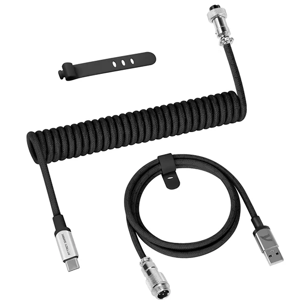 ATTACK SHARK C01 Pro Câble spiralé USB C (Black)