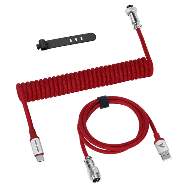 ATTACK SHARK C01 Pro Câble spiralé USB C (Red)