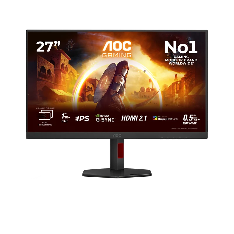 Écran PC 27" AOC U27G4R - 4K UHD, IPS 160 Hz, HDMI 2.1