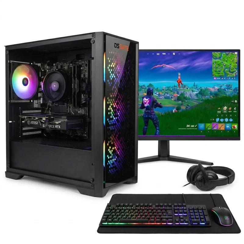 Pack DSGate NYX II - AMD Ryzen 5 3500X - RTX 3050 6 Go - 16 Go DDR4 - SSD 512 Go + Écran 24'' + Combo gaming
