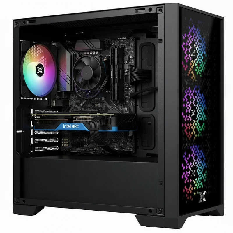DSGate PC Gamer NYXII - AMD Ryzen 5 5600X 4,2 GHz - Intel Arc B580 12 Go GDDR6 - 16 Go RAM DDR4 - 512 Go SSD - Windows 11 - WiFi