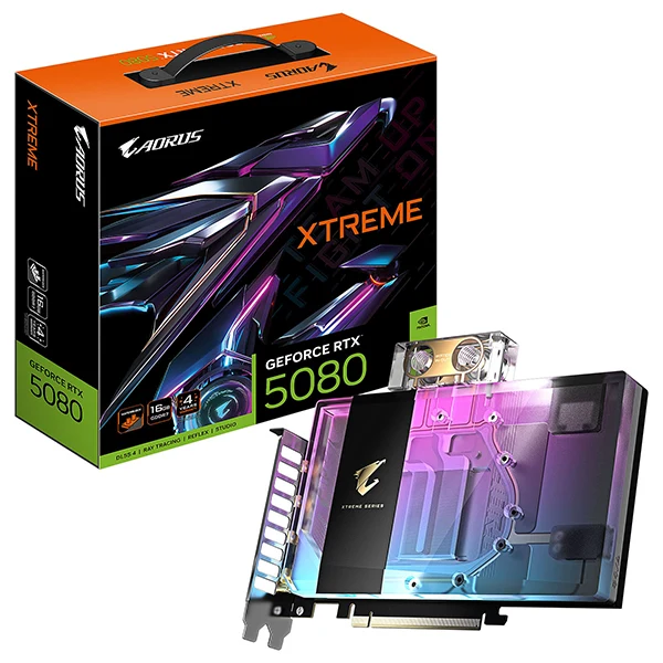 GIGABYTE AORUS GeForce RTX 5080 XTREME WATERFORCE WB 16G