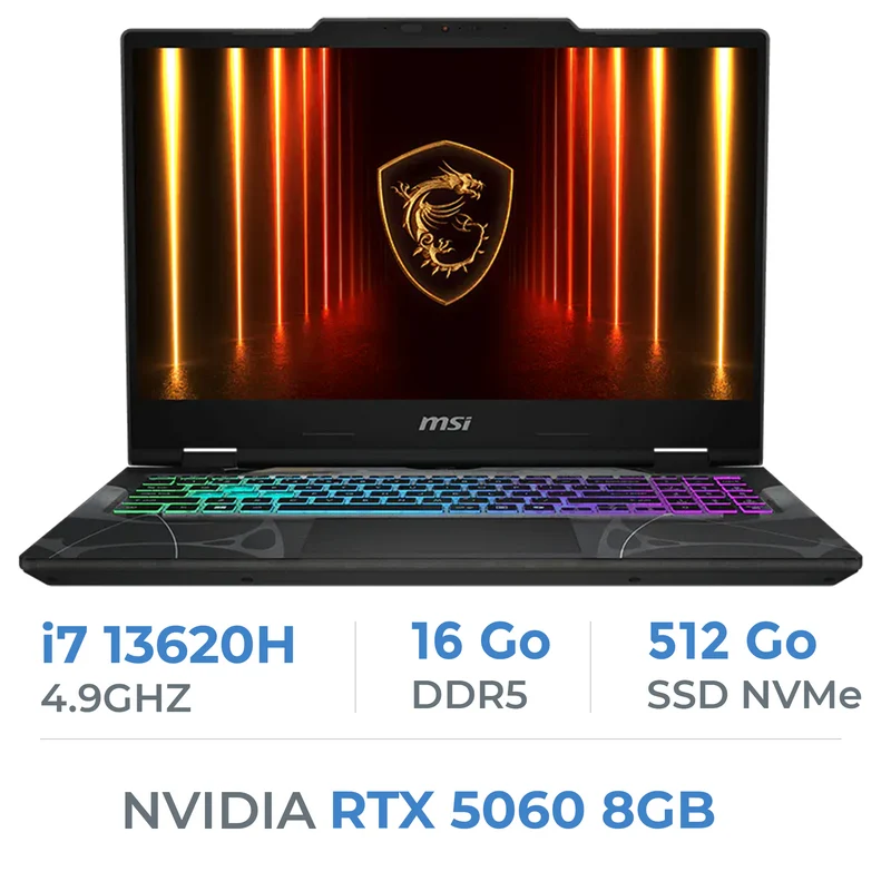 MSI Cyborg 15 B13WFKG-833XMA i7-13620H/16GB DDR5/512GB SSD/RTX 5060 8GB/15.6" 144Hz/FreeDos