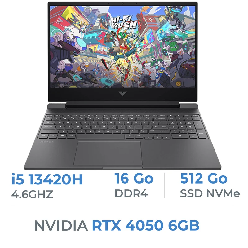 HP Victus 15-fa2082wm i5-13420H/16GB DDR4/512GB SSD/RTX 4050 6GB/15.6" 144Hz