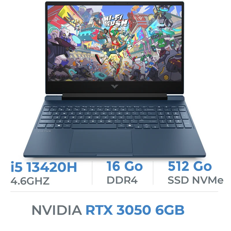 HP Victus 15-fa2712ua i5-13420H/16GB DDR4/512GB SSD/RTX3050 6GB/15.6" 144Hz