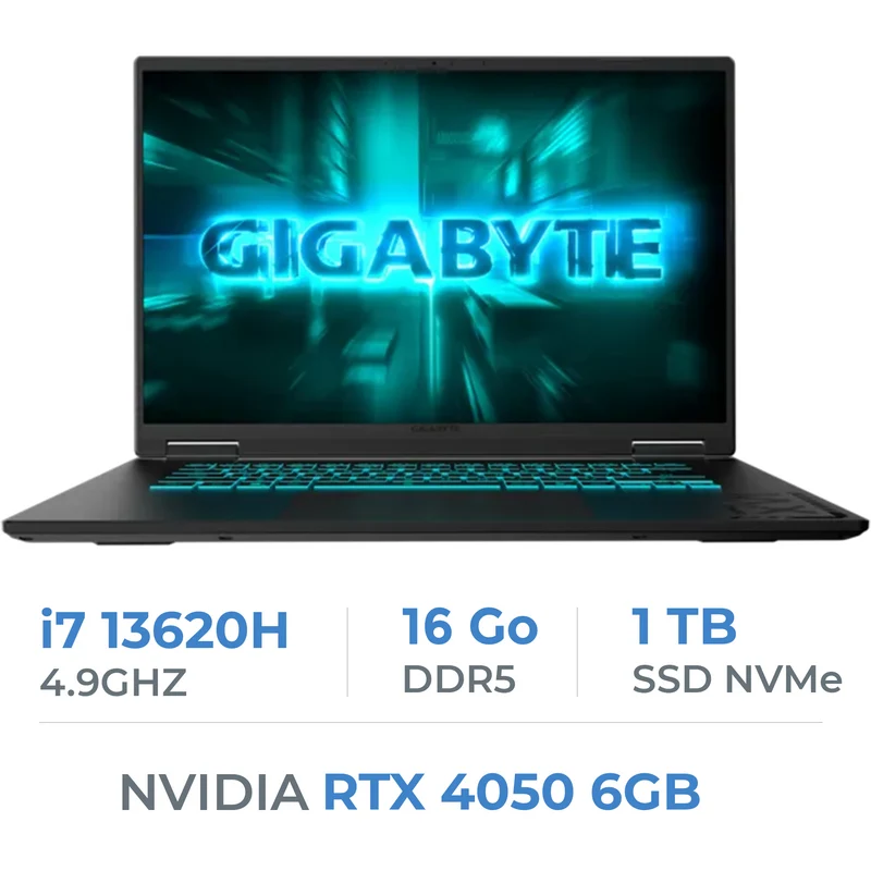 Gigabyte Gaming A16 GA6CMH-I2FR894SD/i7-13620H/16GB DDR5/1TB SSD/RTX 4050 6Go/16" 165Hz/Freedos