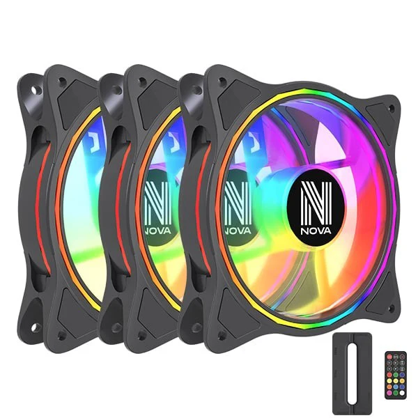 NOVA BLAZEFLOW ARGB 3 Pack Noir