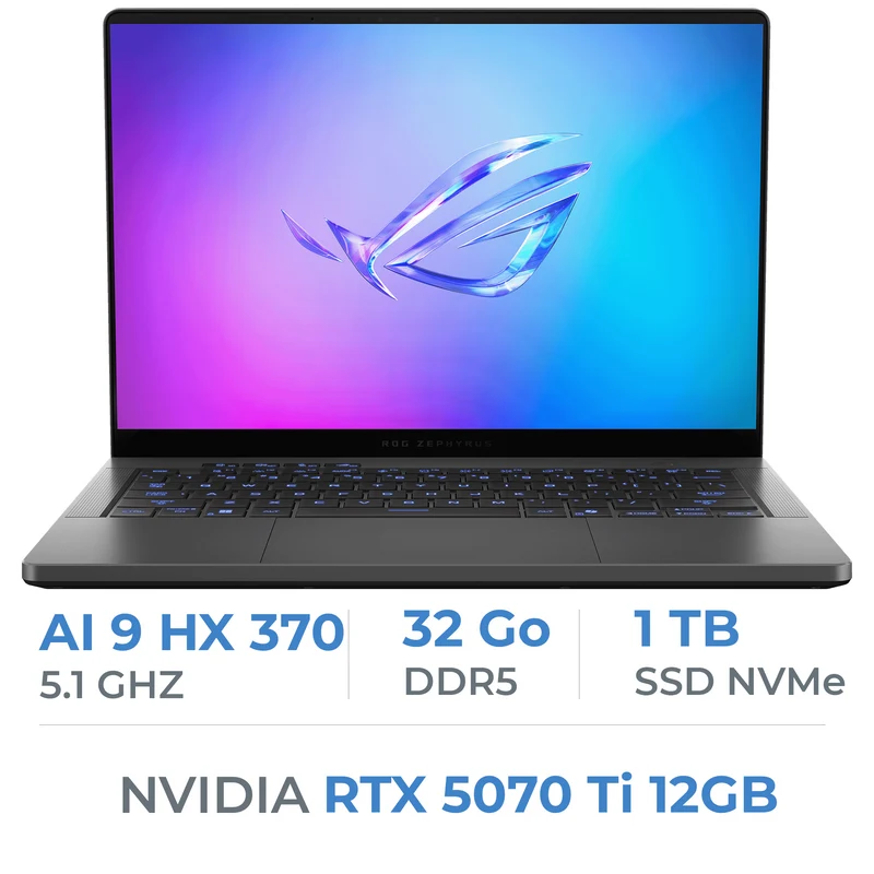 ASUS ROG ZEPHYRUS G14 GA403WR-QS154W AMD Ryzen AI 9 HX 370/32GB DDR5/1TB SSD/RTX 5070 Ti 12GB/14" 120Hz 3K/Win11