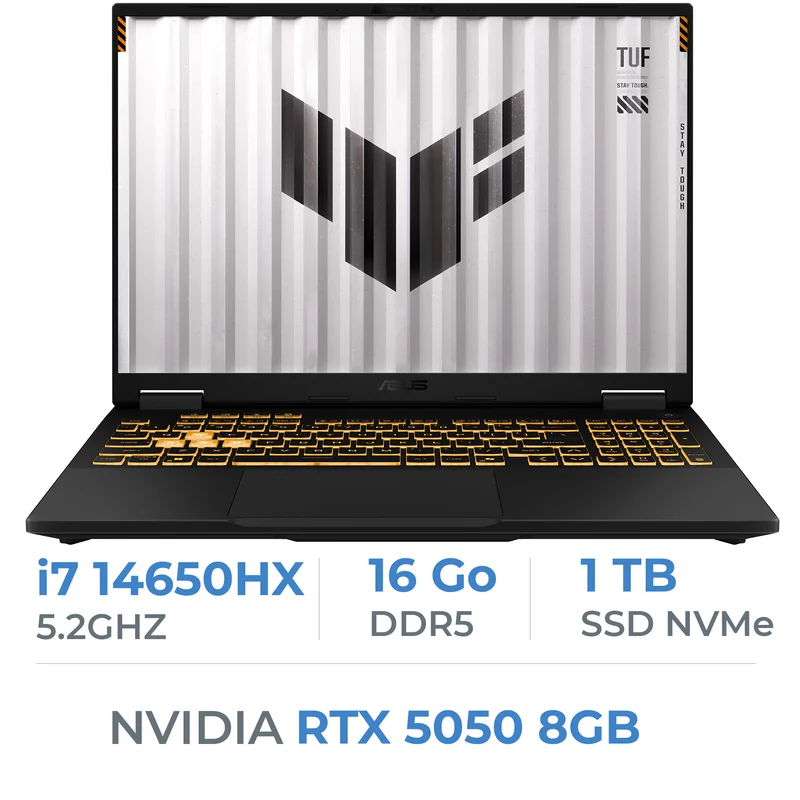 ASUS TUF GAMING F16 TUF608JHR-RV041W i7-14650HX/16GB DDR5/1TB SSD/RTX 5050 8G/16" 165Hz/Win11