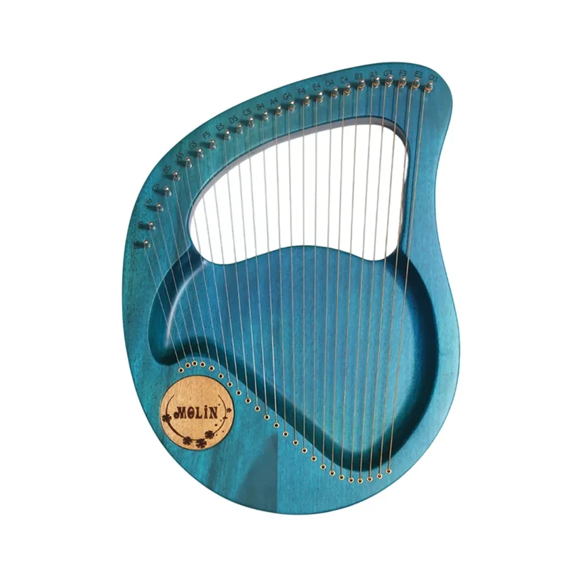 Green Solid Wood Veneer Laiya 24-String Harp Basic Model Beginner Music