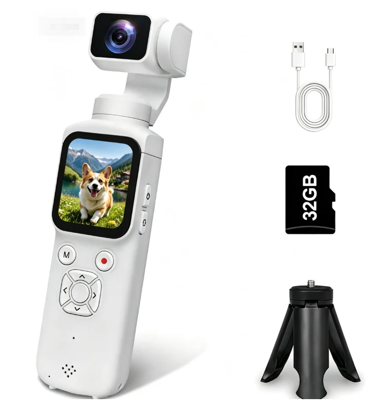 White AT-M105 4K Gimbal Vlog Camera 32GB