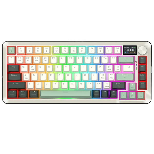 Redragon K708 Pro LCD Wireless (White Green)