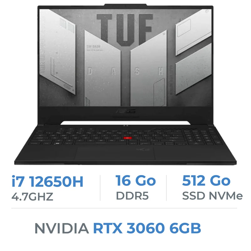Asus TUF Gaming FX517Z (Skillkorp P15R3060) Intel Core i7 12650H/16 Go DDR5/512Go SSD/RTX 3060 6Go/ 15.6" 144Hz
