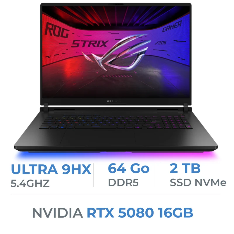 ASUS ROG Strix Scar 18 (2025) G835 Ultra 9 275HX/64GB DDR5/2TB SSD/RTX 5080/16" 240Hz WQXGA