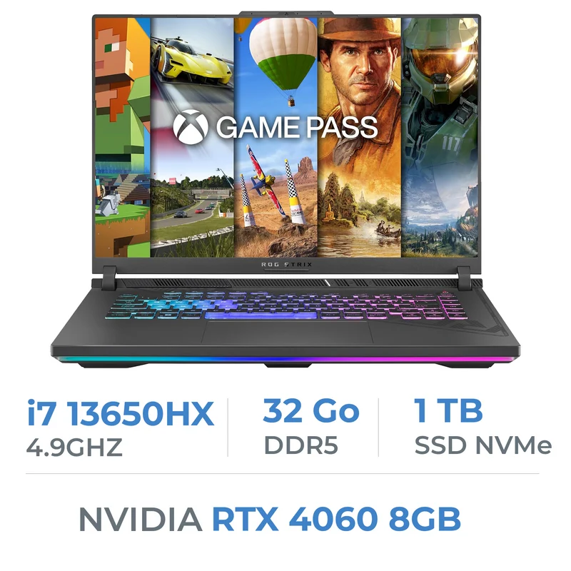 Asus ROG STRIX G16 G614JV N3061W i7-13650HX/32GB DDR5/1TB SSD/RTX 4060 8Go 16"
