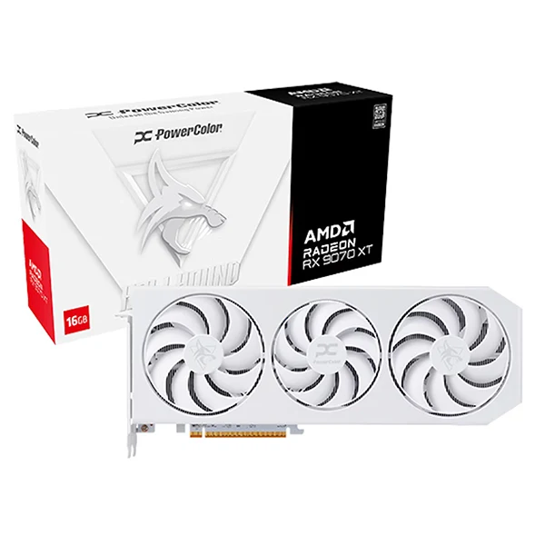 PowerColor Hellhound Spectral White AMD Radeon RX 9070 XT 16GB OC