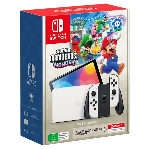 Nintendo Switch OLED Model Super Mario Bros Wonder White Bundle