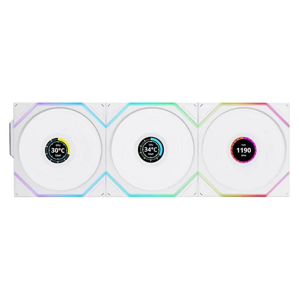 Lian Li Uni Fan TL Wireless LCD 120 Blanc (Pack de 3)