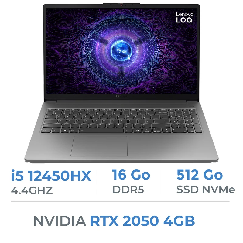 Lenovo LOQ 15IAX9E i5-12450HX/16GB DDR5/512GB SSD/RTX 2050 4GB/15.6" 144Hz