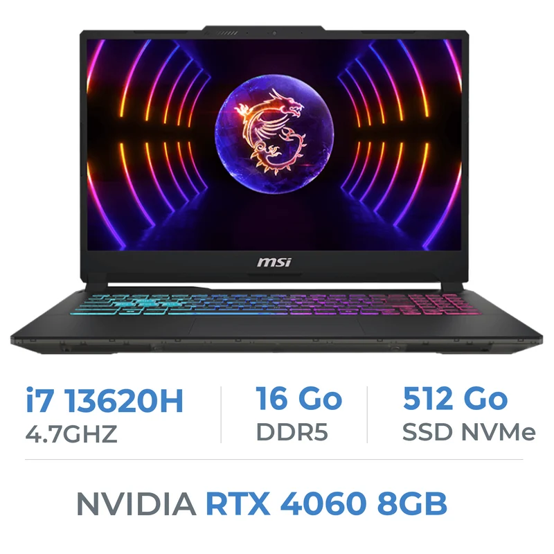 MSI CYBORG A13VF-1623XMA i7-13620H/16GB DDR5/512GB/RTX 4060 8GB/15.6" FHD 144Hz