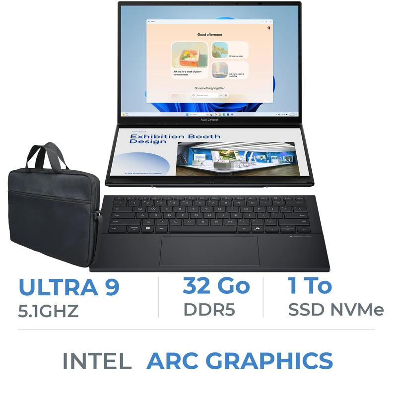 ASUS ZENBOOK DUO UX8406CA-PZ043W Intel Ultra 9-185H/32Go DDR5/1TB SSD/14" 3K OLED
