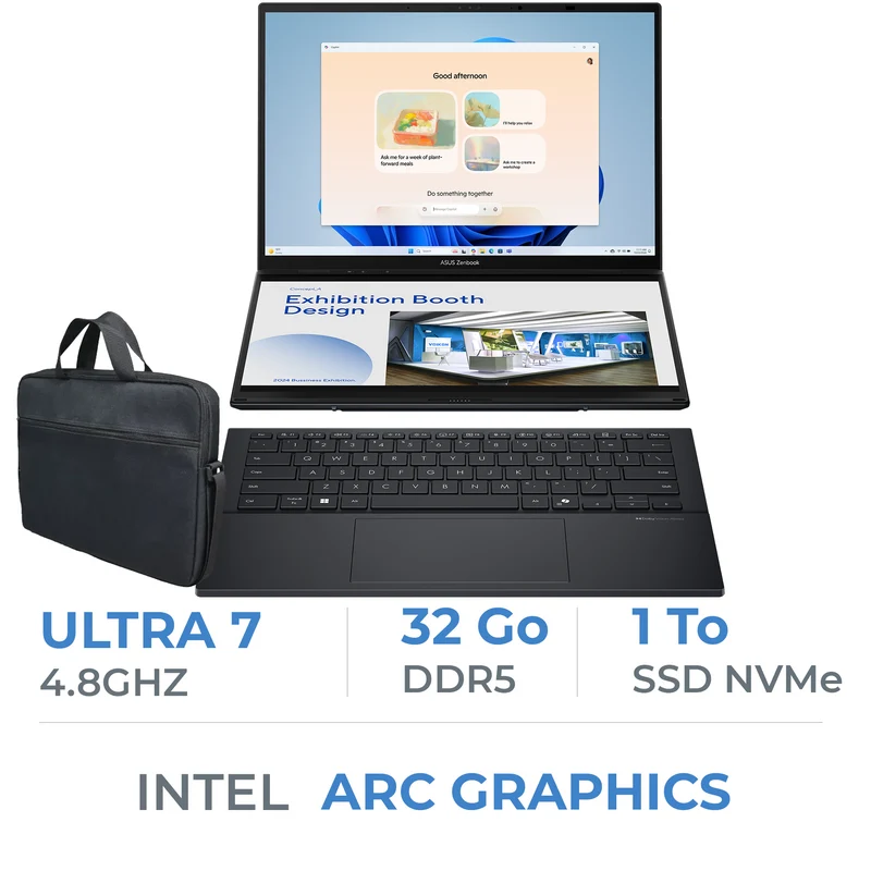 ASUS ZENBOOK DUO UX8406MA-QL357X Intel Ultra 7-155H/32Go DDR5/1TB SSD/14" OLED