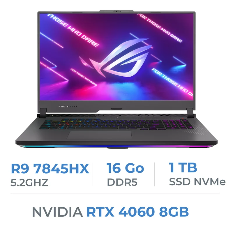 ASUS ROG STRIX G17 G713PV-HX054W R9-7845HX/16GB/1TB SSD/RTX4060 8GB/17,3" 144Hz