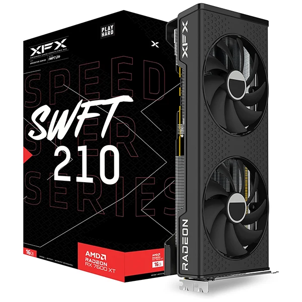 XFX AMD Radeon RX 7600 XT Speedster SWFT 210 16GB GDDR6