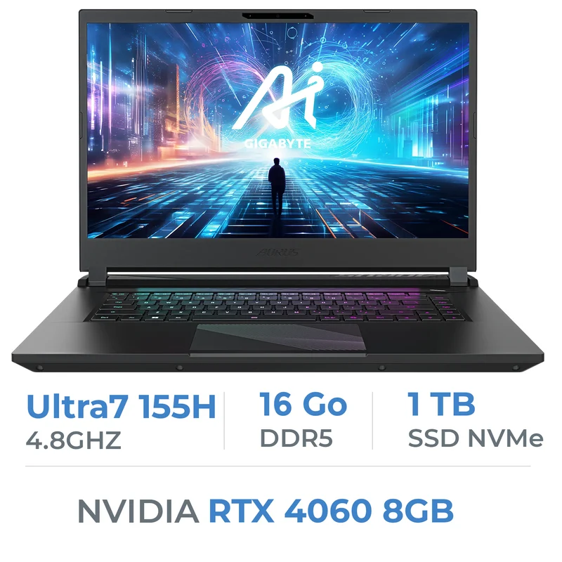 Aorus 15 BKG-13FR794CD Ultra 7 155H/16GB DDR5/1TB SSD/RTX4060 8GB/15.6" 165Hz