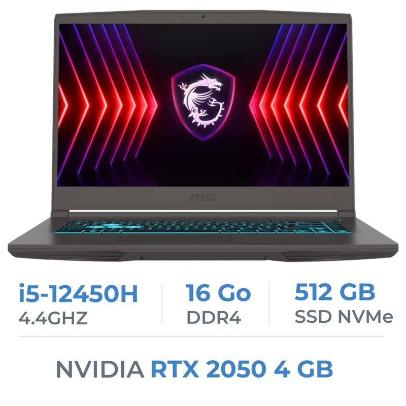 MSI THIN 15 B12UCX-1682XES i5-12450H/16GB DDR4/512GB SSD/RTX2050 /15.6"