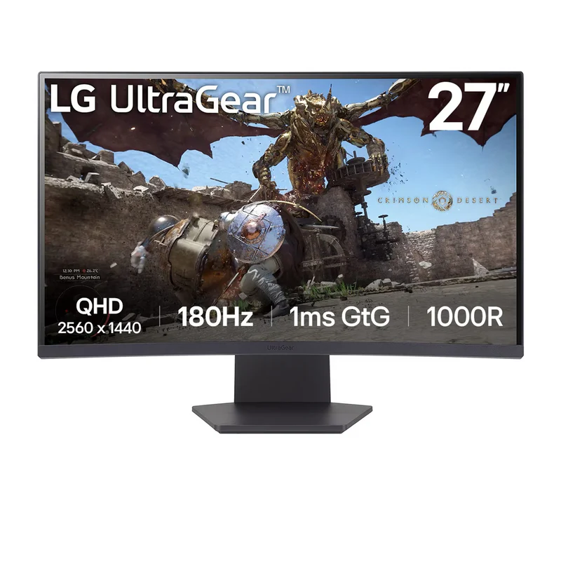 LG ULTRAGEAR 27″ 27GS60QC-B 180Hz 2K 1ms