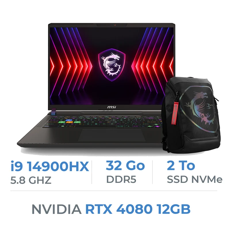 MSI Vector 16 HX A14VHG Intel Core i9-14900HX/32Go /2To SSD/RTX4080/16" QHD 240 Hz